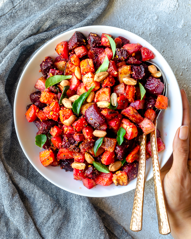 Roasted Root Vegetable South Indian Stir Fry 