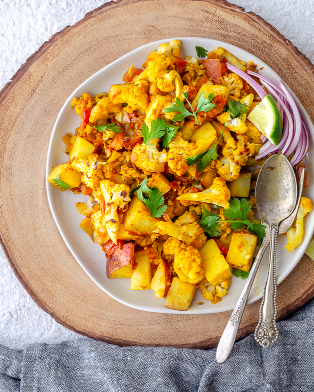 Aloo Gobi (potato and Cauliflower curry)